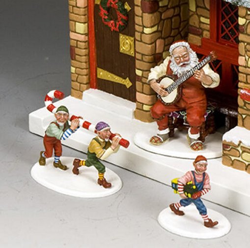 santa and his elves making toys