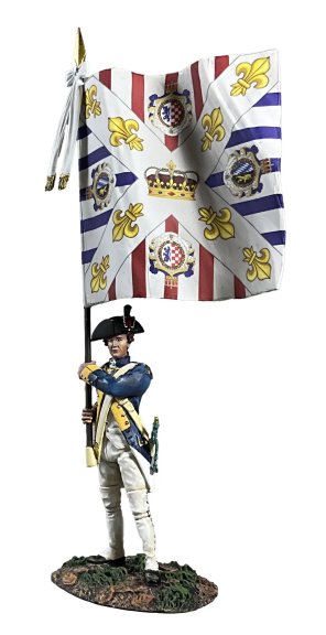 French Royal Deux-Ponts Ensign with Color, 1781