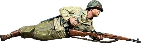 U.S. Infantryman Prone Loading M1 Garand, 1943-45