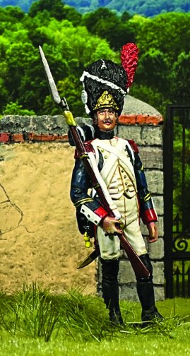 French Imperial Guard Standing Cradling Musket