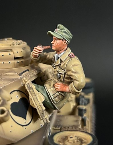 DAK Panzer III Tank Crew Smoking Pipe