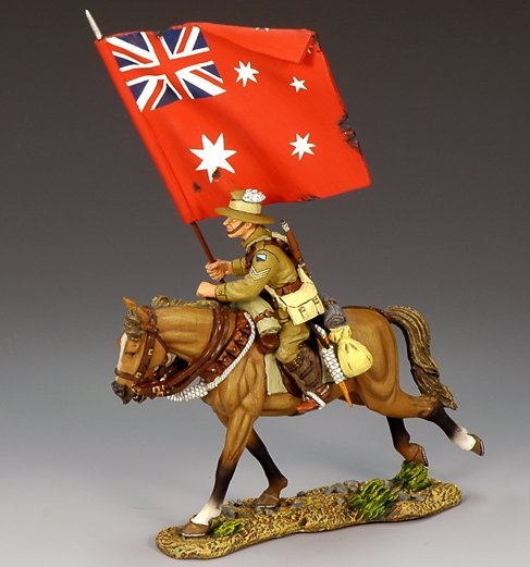 Mounted Australian Flag Bearer with Red Ensign