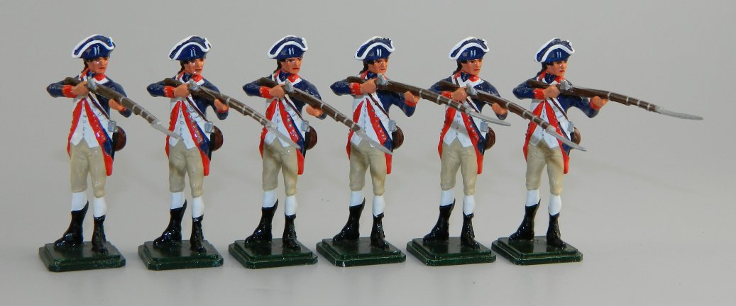 American Revolution Bluecoats Standing Firing