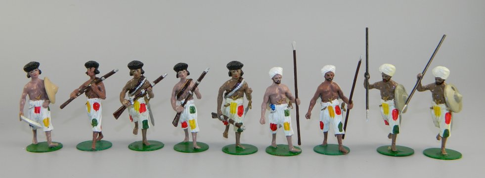 Nine Hadendoa (Fuzzy-Wuzzy) Soldiers