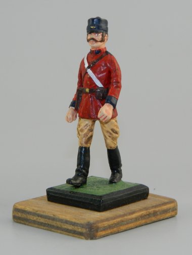 Officer in Redcoat and Navy Kepi