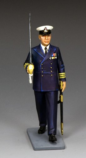 Royal Navy Commander on parade w/Sword