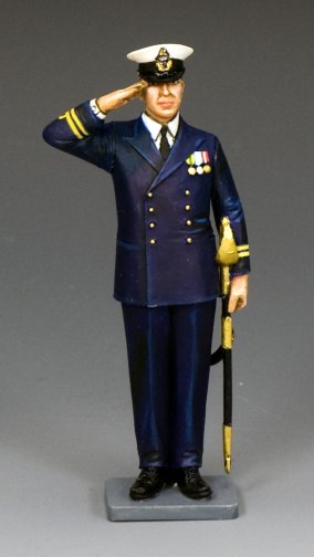 Royal Navy Lieutenant Saluting