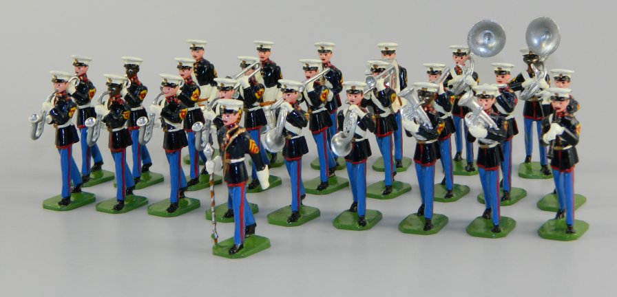 USMC Band in Dress Blues - 25 Figures