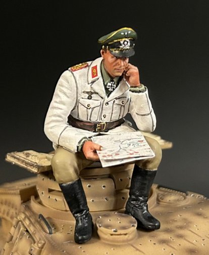 Erwin Rommel Sitting on a Tank