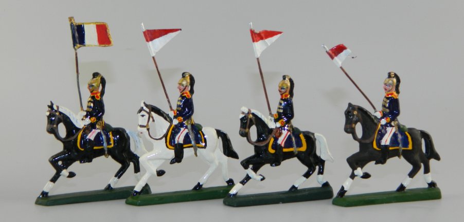 Mounted French Napoleonic Soldiers with Flags & Pennants