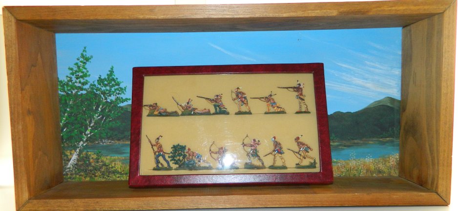 Woodland Indians with Wooden Diorama Display Box