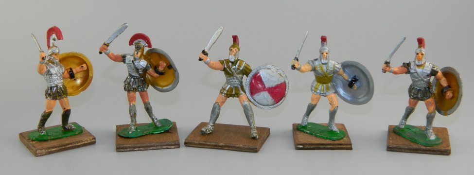 Painted Plastic Greeks on Wooden Bases