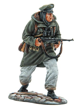 Winter German Waffen SS Officer with MP40