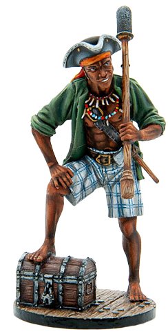 Caribbean Pirate with Foot on Chest