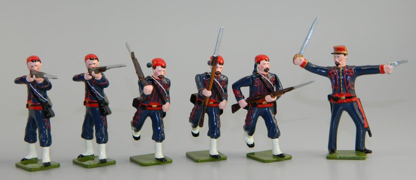 Officer w/Sword & 5 Infantry - 9th New York Volunteers (Hawkins Zouaves)