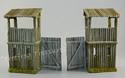 American Log Fort Gates with Watch Tower