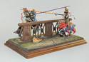 Tournament Knights Jousting on Wooden Base